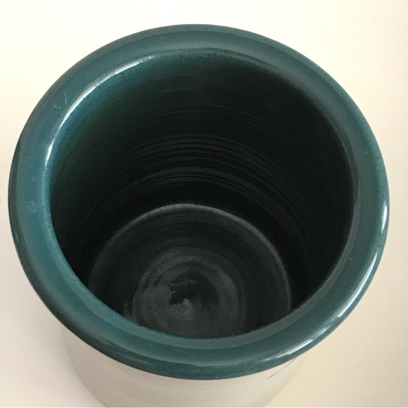 Great Bay Pottery Stoneware 6" Wine Chiller/Utensil Crock Holder Hand Decorated - Picture 9 of 14